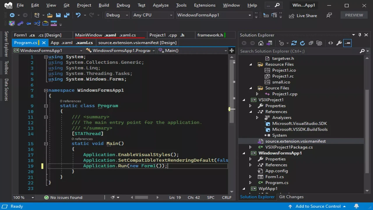 Visual Studio preview